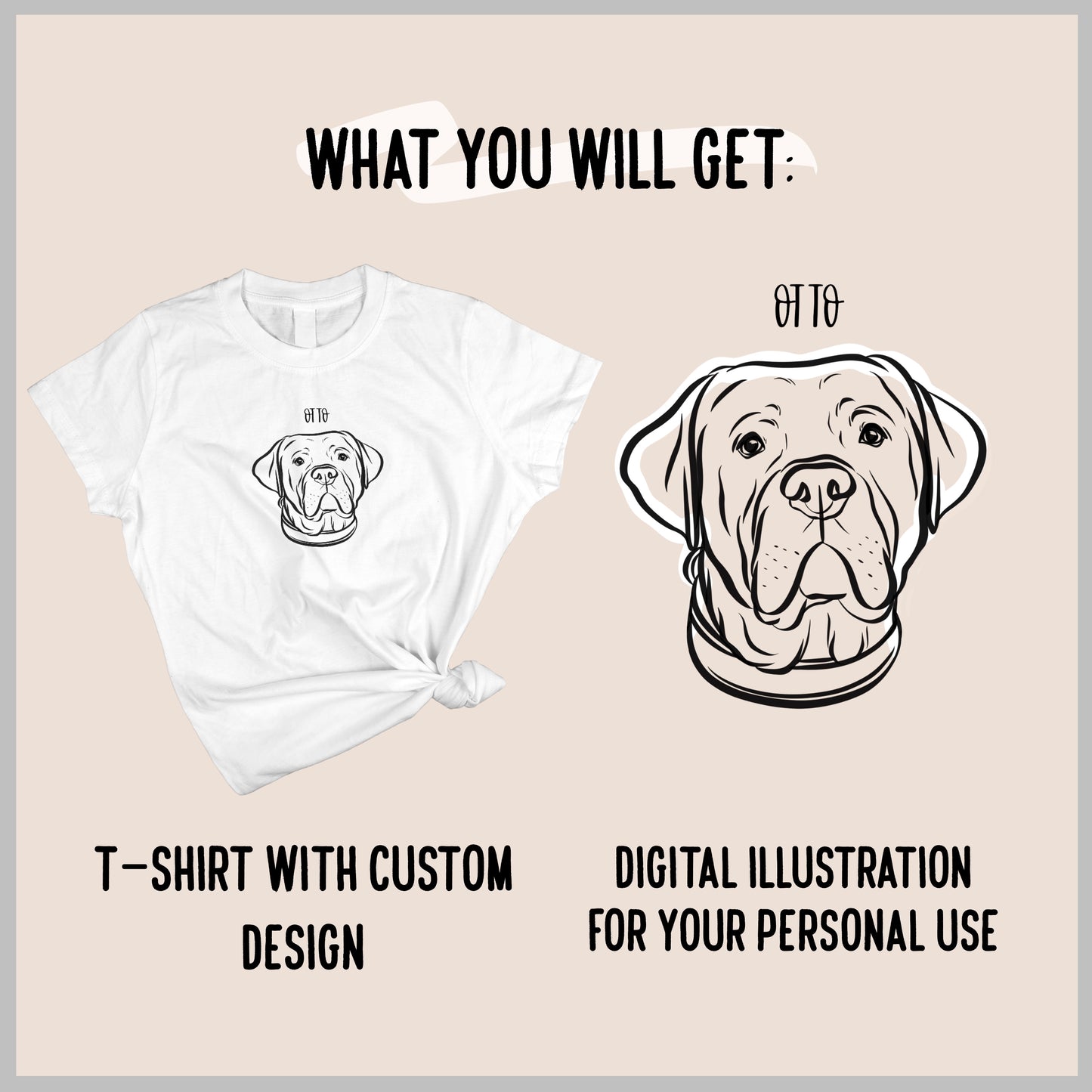 Outline Pet Portrait T-Shirt (White)