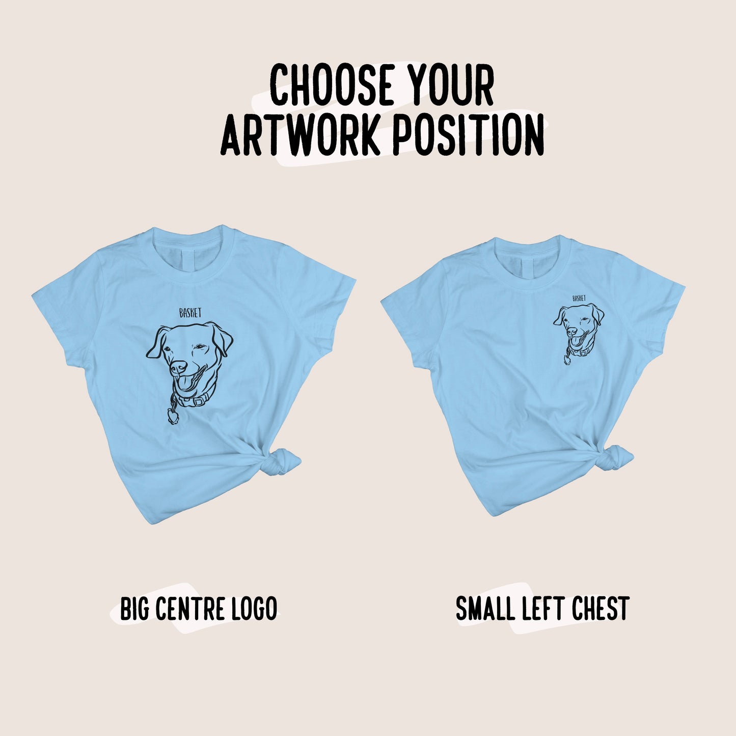 Outline Pet Portrait T-Shirt (Sky Blue)