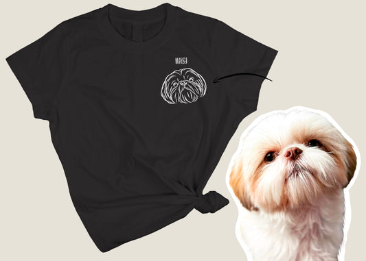 Outline Pet Portrait T-Shirt (Black)