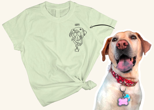Outline Pet Portrait T-Shirt (Sage Green)