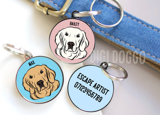 Golden Retriever ID Tag
