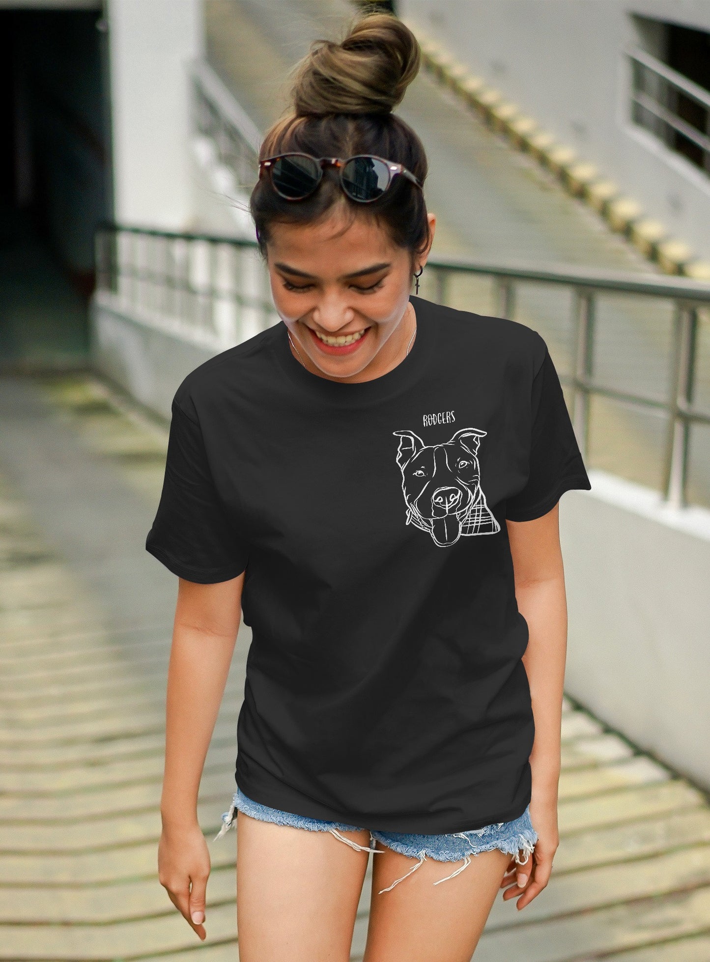 Outline Pet Portrait T-Shirt (Black)