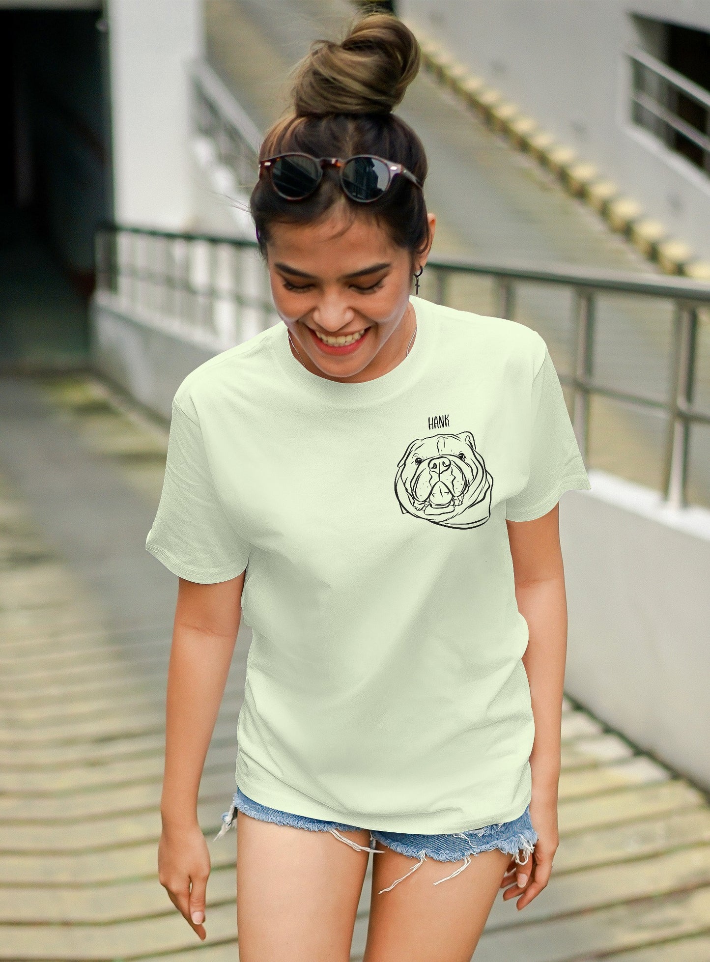Outline Pet Portrait T-Shirt (Sage Green)